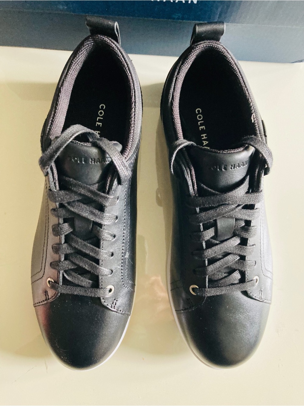 Women’s Cole Haan Black Low-Top Leather Sneakers. NWT. Size 5.